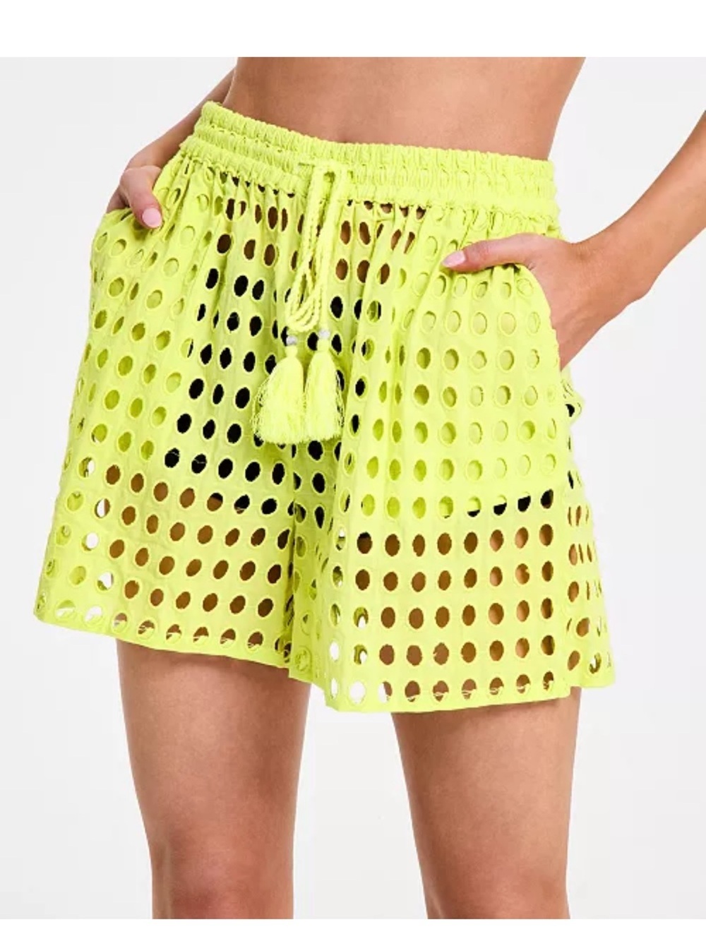 NWT Dotti
Women's Cotton Openwork Dot Drawstring-Waist Shorts